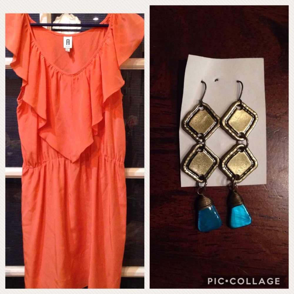 Silk dress and earring bundle